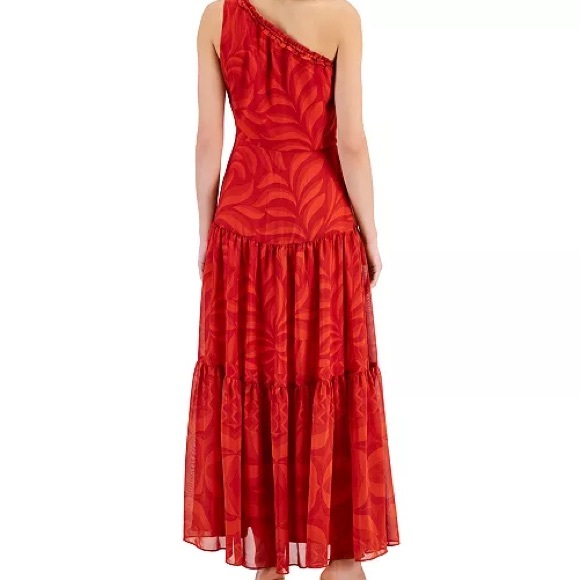 Taylor Vibrant Red One-Shoulder Dress - Picture 3 of 6